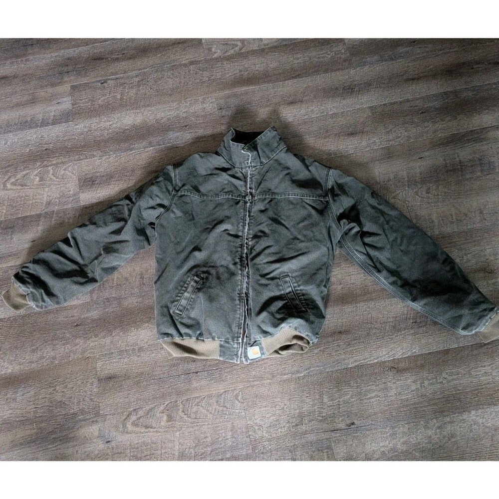 Vintage Carhartt Y02MOS Boys Quilted Flannel-Lined Sandstone Duck Santa Fe...